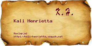 Kali Henrietta névjegykártya