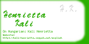 henrietta kali business card